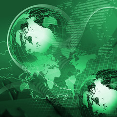 Global financial color charts and graphs