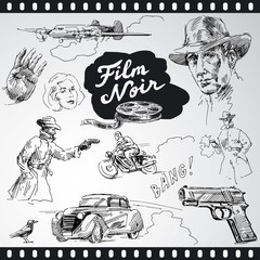 film noir - hand drawn collection