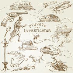 private investigator - hand drawn collection