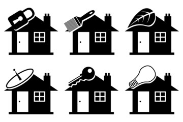 Six vector house illustrations.