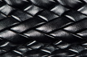 Black leather woven pattern