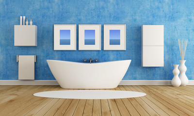 blue bathroom