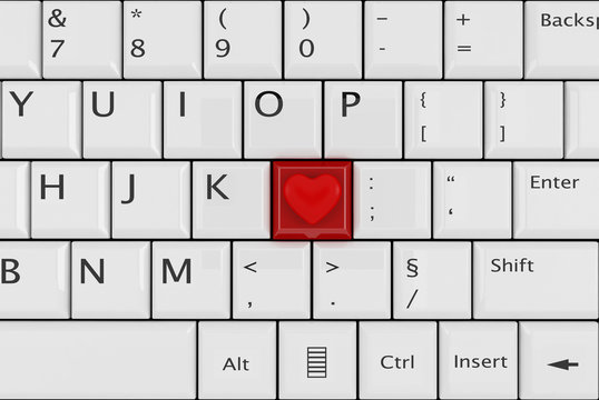 white  love keyboard