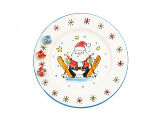 Santa claus painting on plate