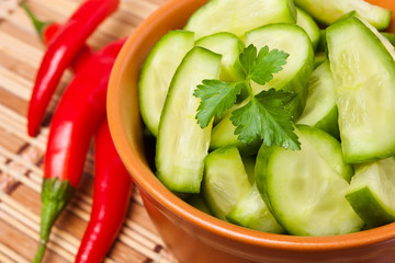 chopped cucumber