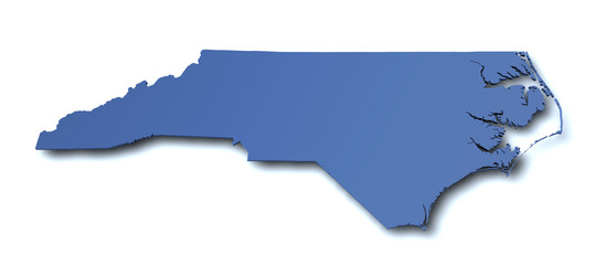 Karte von Northern Carolina - USA © Jürgen Priewe