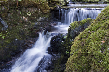 Fototapeta premium Waterfall at Mount Jumbo, Douglas Island, Juneau, Alaska