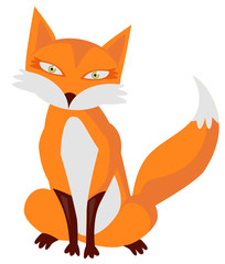 Illustration of very cute cartoon fox