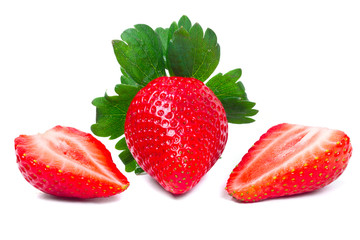 Beautiful strawberries isolated on white