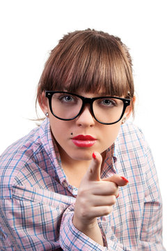 Angry Pointing Woman