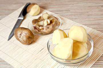 Preparation of a potato for meal preparation