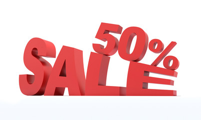 50 percent sale sign