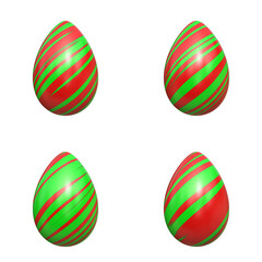 easter eggs red and green stripes