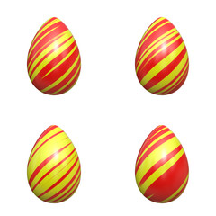 easter eggs red and yellow stripes