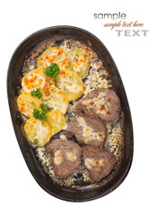 Roast potatoes with meat