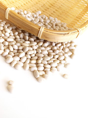 Beans on white background