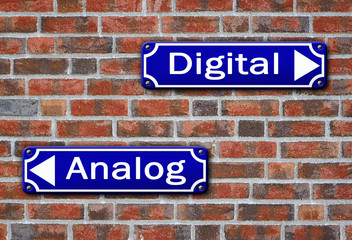 Obraz premium Digital-Analog-Schild