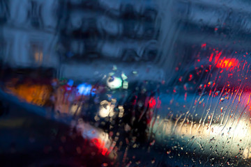 Fototapeta na wymiar street in the rain
