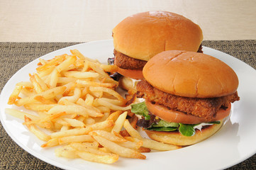 Fish sandwiches and fries
