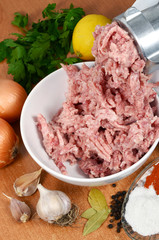 meat grinder and forcemeat