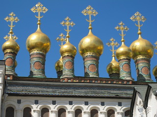 goldene Kuppeln des Terempalastes, Kreml, Moskau