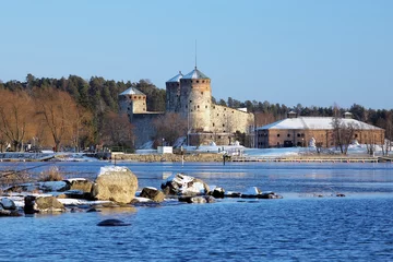 Fotobehang Castle Olavinlinna in Savonlinna, Finland © Mikhail Markovskiy