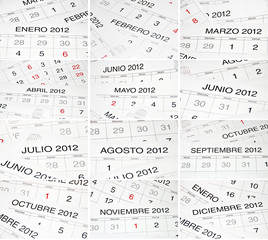 Spanish months calendar
