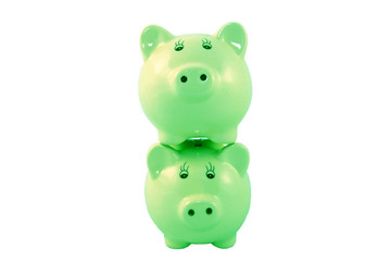 Stacked Piggy Bank Series - Green