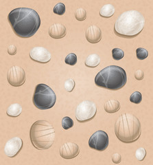sea seamless pattern with stones  - vector illustration