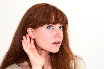 istening young woman