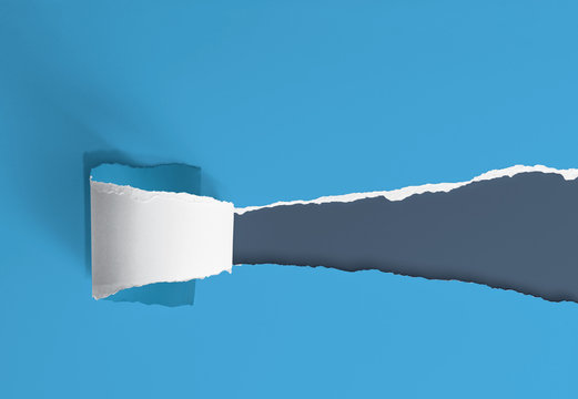 gerissenes Papier, blau