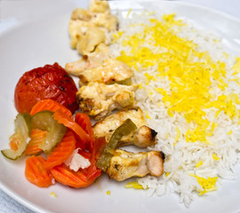 Rice and chicken