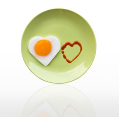 Fried egg heart and source heart