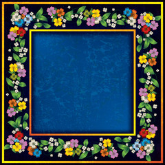 abstract grunge background with spring flowers