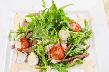 Tasty salad of beef tongue