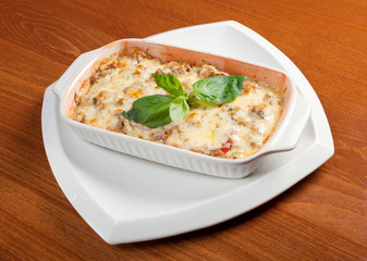 Lasagna with beef .Italian cuisine