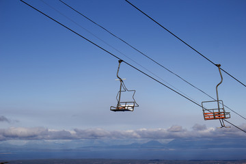 Skiing chair lift
