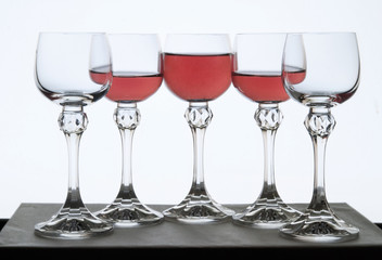 Glass with red wine