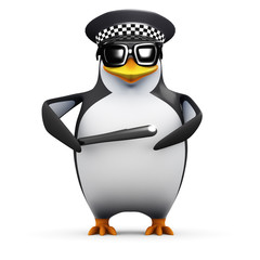 3d Penguin is a proud policeman