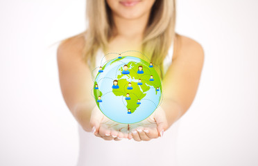 Woman hands holding ECO sign