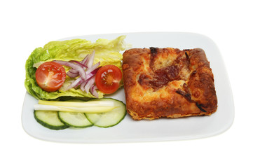 Focaccia bread and salad