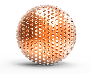 3d metallic bronze sphere