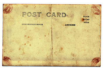 isolated old and grungy postcard background