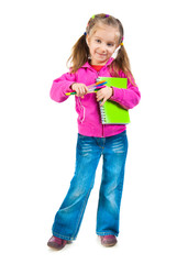 Cute schoolgirl with notebook