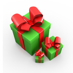 Three green presents top
