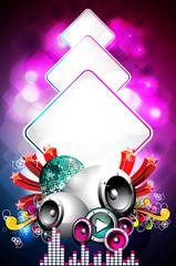 Abstract vector shiny background with speaker.