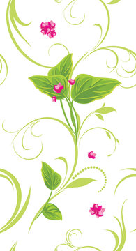 Sprig with pink flowers. Decorative background
