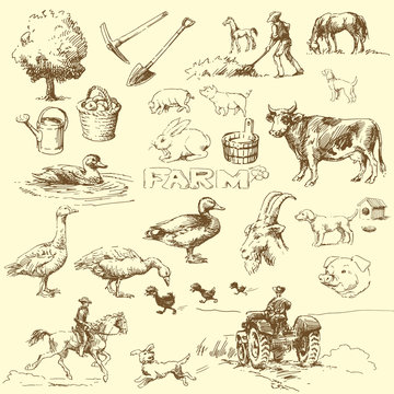farm-hand drawn set