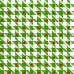 Karo Muster grün mit Äpfeln - endlos