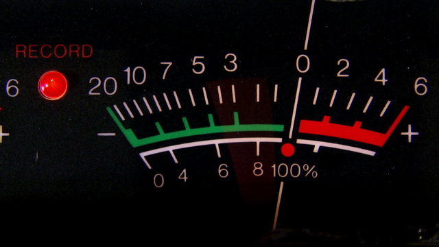 VU meter, closeup